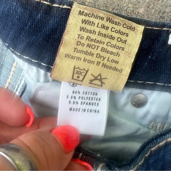 Big Star JENAE 28L skinny jeans dark wash bling embroidered pockets - Picture 3 of 7